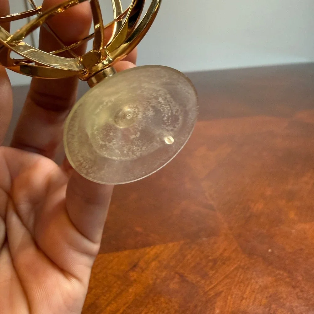 Vintage‎ 1992 Mascot Intl Gold Plated Eagle Globe Crystal Figurine Suction Cup